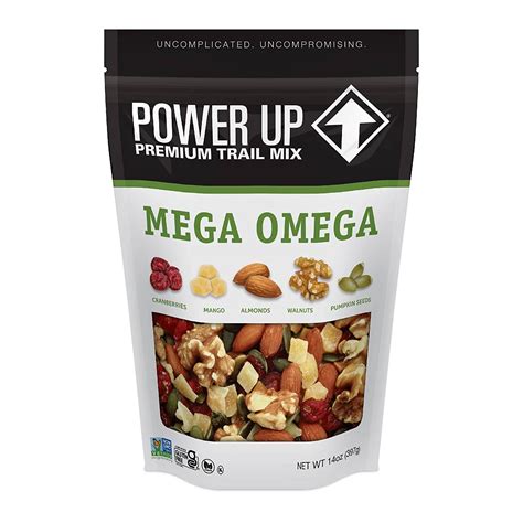 Power Up Mega Omega Trail Mix Gourmet Nut Bolsa De Mezcla De Frutos