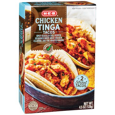 H E B Chicken Tinga Tacos Frozen Meal Shop Entrees Sides At H E B