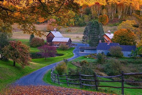 Landscapes Usa Autumn Nature Roads Vermont Village HD Wallpaper Pxfuel