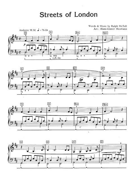 Streets Of London Easy Piano Sheet Music Easy Sheet Music