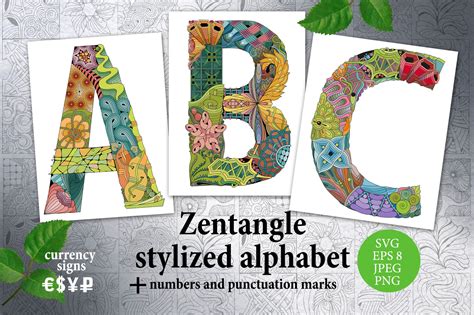 Zentangle Color Alphabet Graphic by andreichen74 · Creative Fabrica