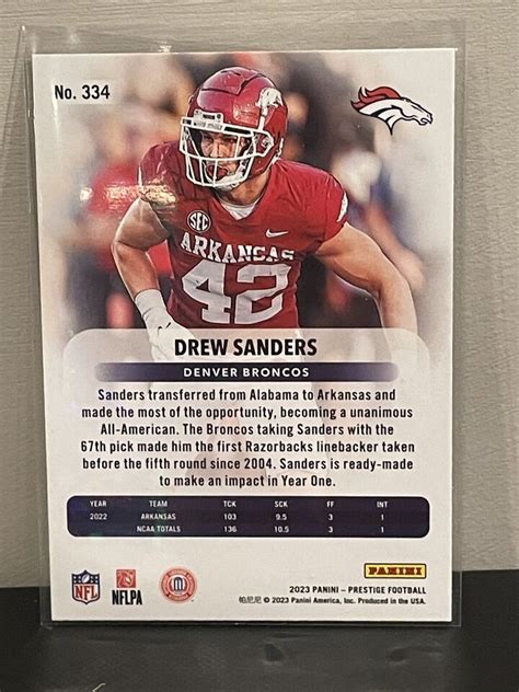 Prestige Drew Sanders Rc Xtra Points Diamond Parallel Broncos