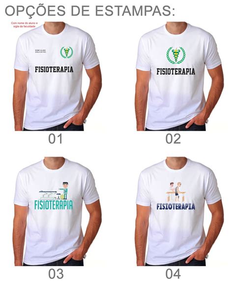 Camiseta Branca Universit Ria Curso De Fisioterapia Trdc Elo