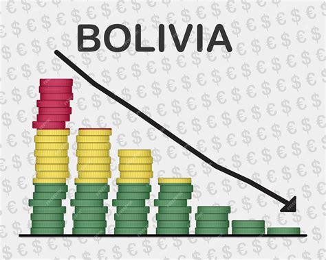 Premium Vector | Bolivia economic collapse decreasing values with coins