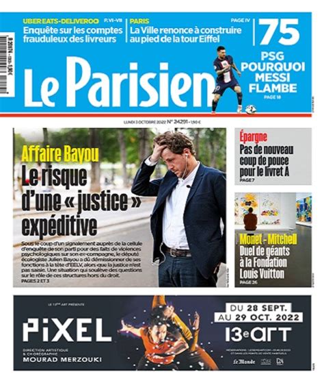 Le Parisien Du Lundi Octobre T L Charger Des Magazines