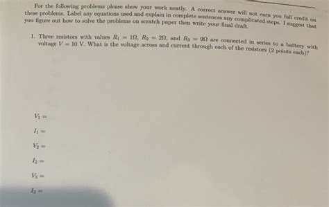 Solved Blems Please Show Your Work Neatly A Correct Answer Chegg