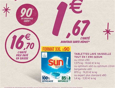 Promo Tablettes Lave Vaisselle Tout En X Sun Chez Intermarch