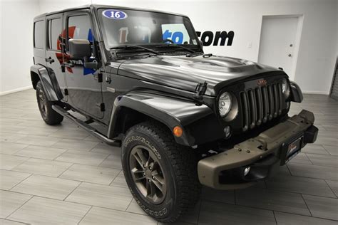 Used 2016 Jeep Wrangler Unlimited Sahara 75th Anniversary 4x4 4dr Suv Stock 12112t Black