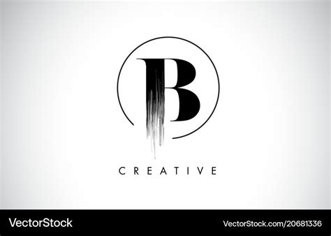 B brush stroke letter logo design black paint Vector Image