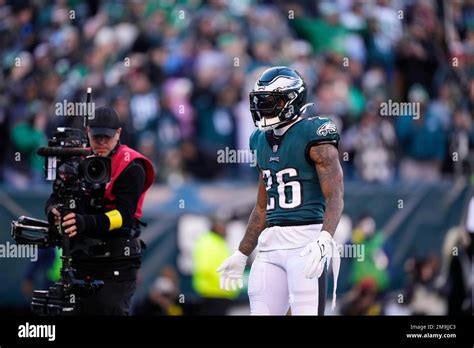 Philadelphia Eagles Running Back Miles Sanders In Action During An Nfl