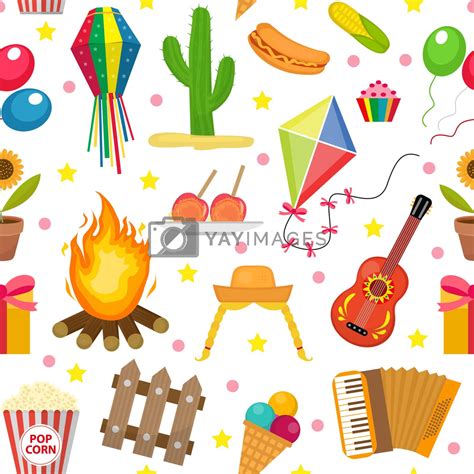 Festa Junina Seamless Pattern Brazilian Latin American Festival