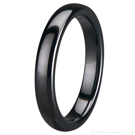 4mm Black Zirconia Ceramic Court Wedding Ring