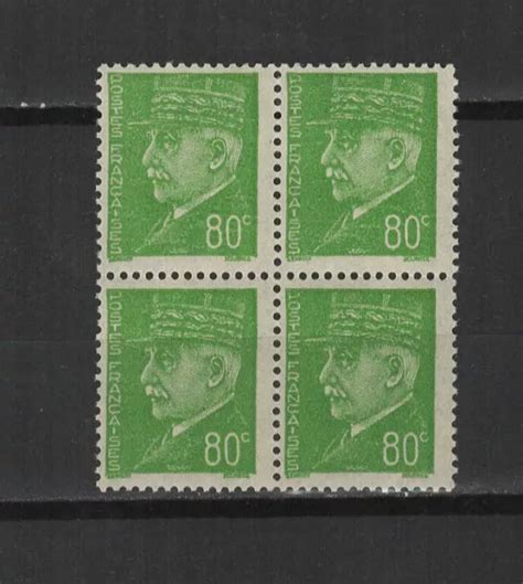 FRANCE 1941 42 MARÉCHAL Pétain bloc 4 timbres non oblitérés MNH TE193