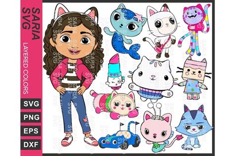 Gabby S Dollhouse Svg Bundle Designs Birthday Gabby Svg Etsy