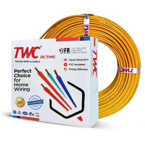 TWC Active Single Core Electrical Wire Yellow 90 Meter 1 SQ MM PVC