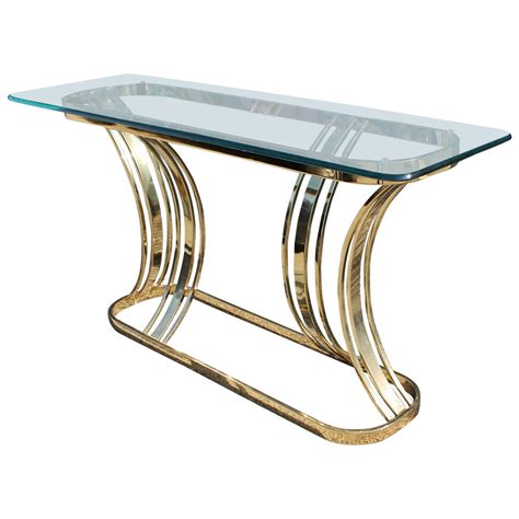 Sculptural Brass And Glass Console Table At 1stdibs Sculptural Console Table