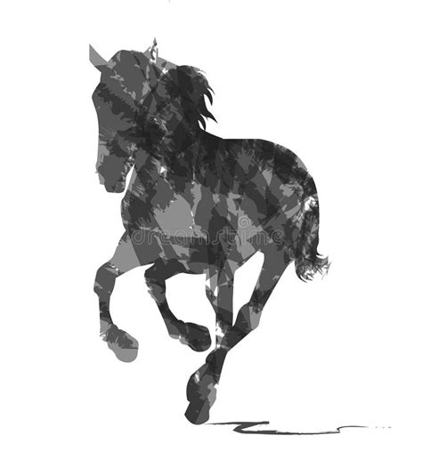 Silhouet Van Het Wild Paard Vector Illustratie Illustration Of Hengst