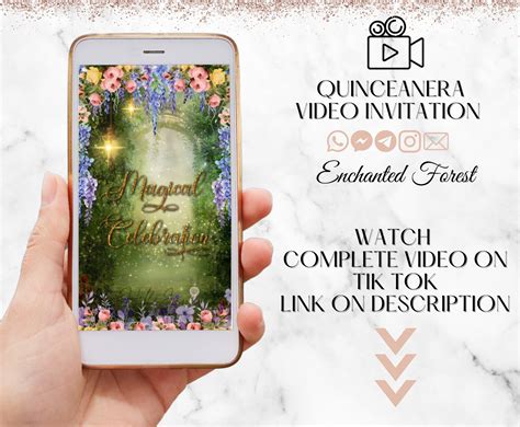 Enchanted Forest Invitation Quinceanera Invitation Digital Invitation