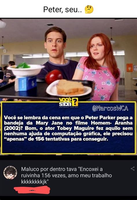 Peter Seu Voc Se Lembra Da Cena Em Que O Peter Parker Pega A Bandeja