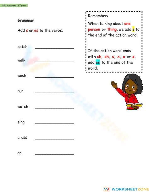 Simple Present Adding S Es To Verbs Worksheet