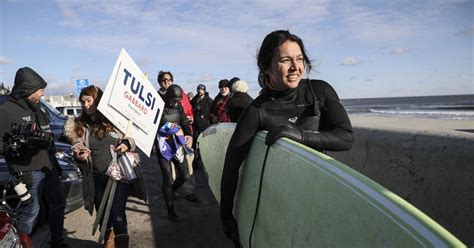 Tulsi Gabbard goes surfing in New Hampshire