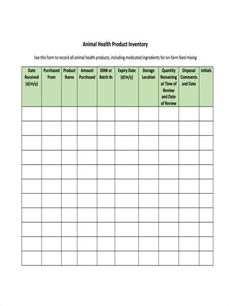 Inventory 34 Examples Word Excel Pages Charts Google Docs