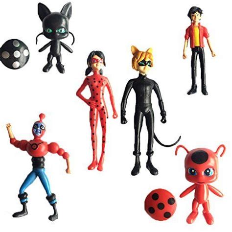 Pcs Miraculous Ladybug Action Figure Tikki Noir Cat Plagg Adrien Toy