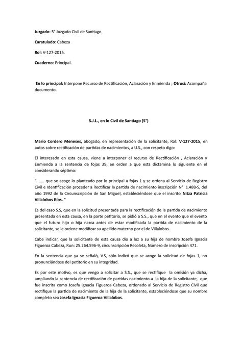 Aclaracion Rectificacion Y Enmienda Juzgado Juzgado