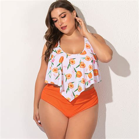 Womens New Swimsuit Sexy Fashion Fruit Print Ruffle Lace Bikini