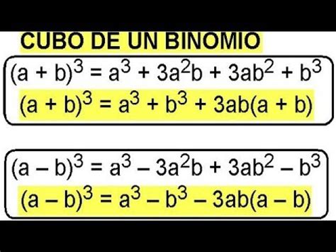 Productos Notables Cubo De Un Binomio Suma Y Diferencia De Cubos ...