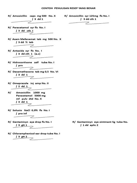 Contoh Penulisan Resep Yang Benar Pdf