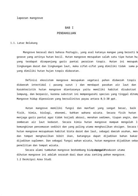 Docx Laporan Mangrove Dokumen Tips