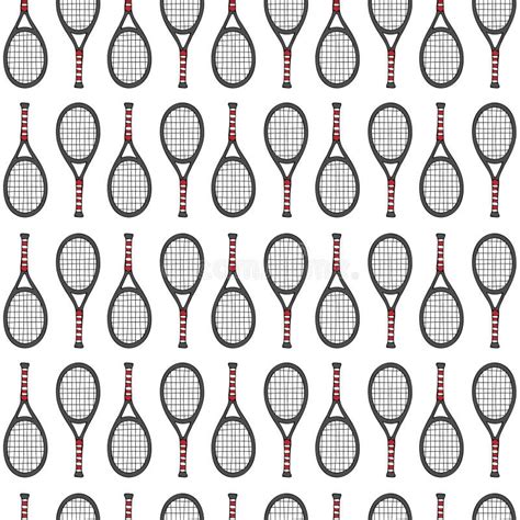 Vector Seamless Pattern Of Colored Tennis Racket Stock Vector