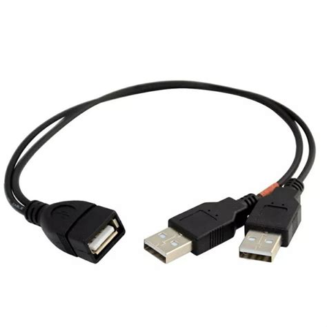 Cabo USB Duplo 2 Portas Em 1 P PC Notebook CPU Energia E Dados