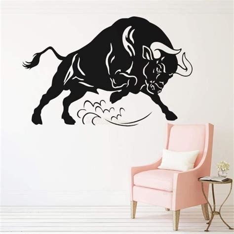 Stickers Muraux Taureau En Col Re Animaux Salon Home Decor Stickers