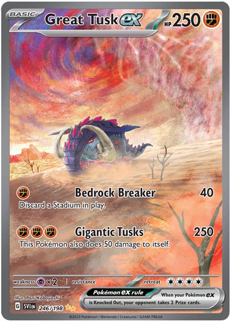 Great Tusk Ex Scarlet Violet 246 Pokemon Card