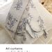 Set Of Ivory Floral Curtain Panel Farmhouse Linen Curtains Washed