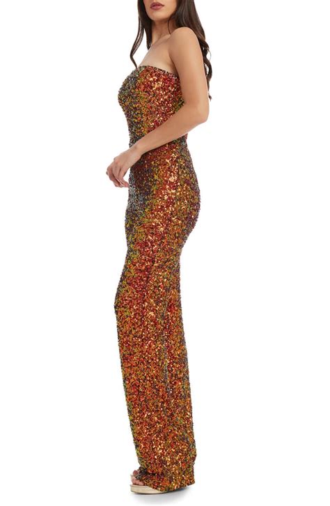 Dress The Population Andy Sequin Strapless Jumpsuit Nordstrom