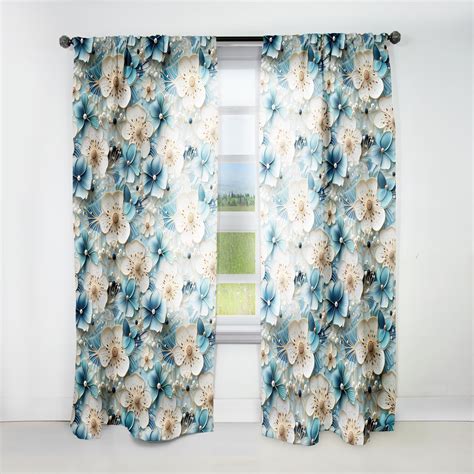 Designart Simple Floral Elegance Floral Curtain Panels