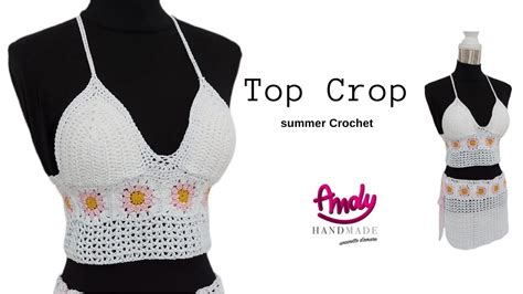 Top Crop Crochet Top Mattonelle Granny Square Andy Handmade Rewid YouTube