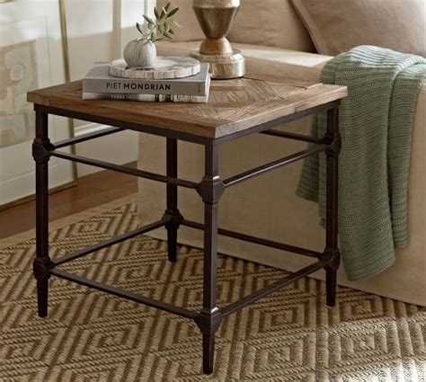 Parquet Reclaimed Wood End Table Pottery Barn