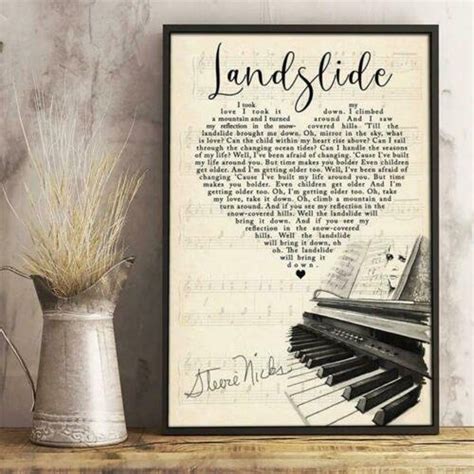 Landslide Song Lyrics Mattata Decor Gift Canvas Framed or | Etsy ...