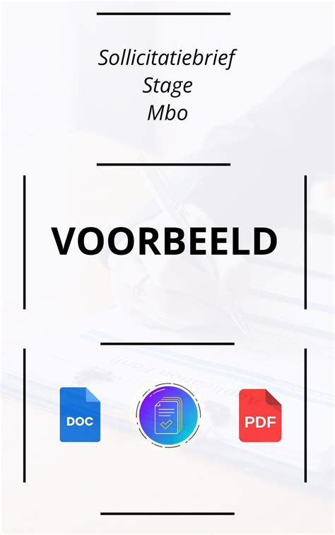 Sollicitatiebrief Stage Mbo Voorbeeld