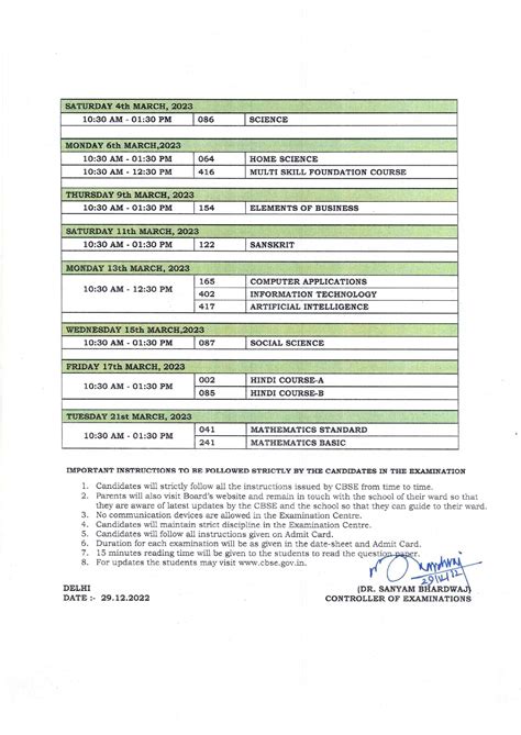 Cbse 10th Date Sheet 2023 Released Pdf Download Cbse Class 10th Exam Date Collegedekho