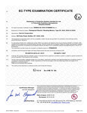 Eu Type Examination Certificate Fill Online Printable Fillable