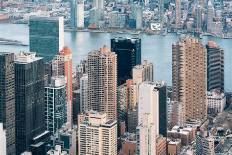 A Bird`s Eye Aerial Cityscape View Of Midtown Manhattan New York City