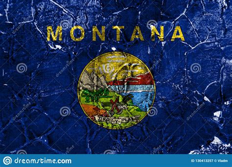 Montana State Grunge Flag United States Of America Stock Illustration