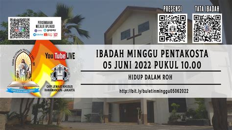 Live Streaming Pukul 10 00 Ibadah Minggu Pentakosta 05 Juni 2022