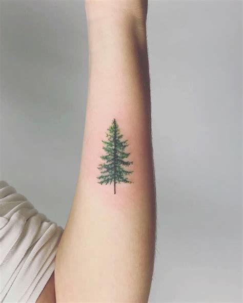 Everlasting Evergreen Yinked Tree Tattoo Small Christmas Tattoo