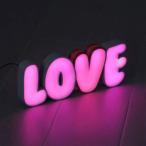 Luminária Decorativa Love Letreiro Led Elo7 Produtos Especiais